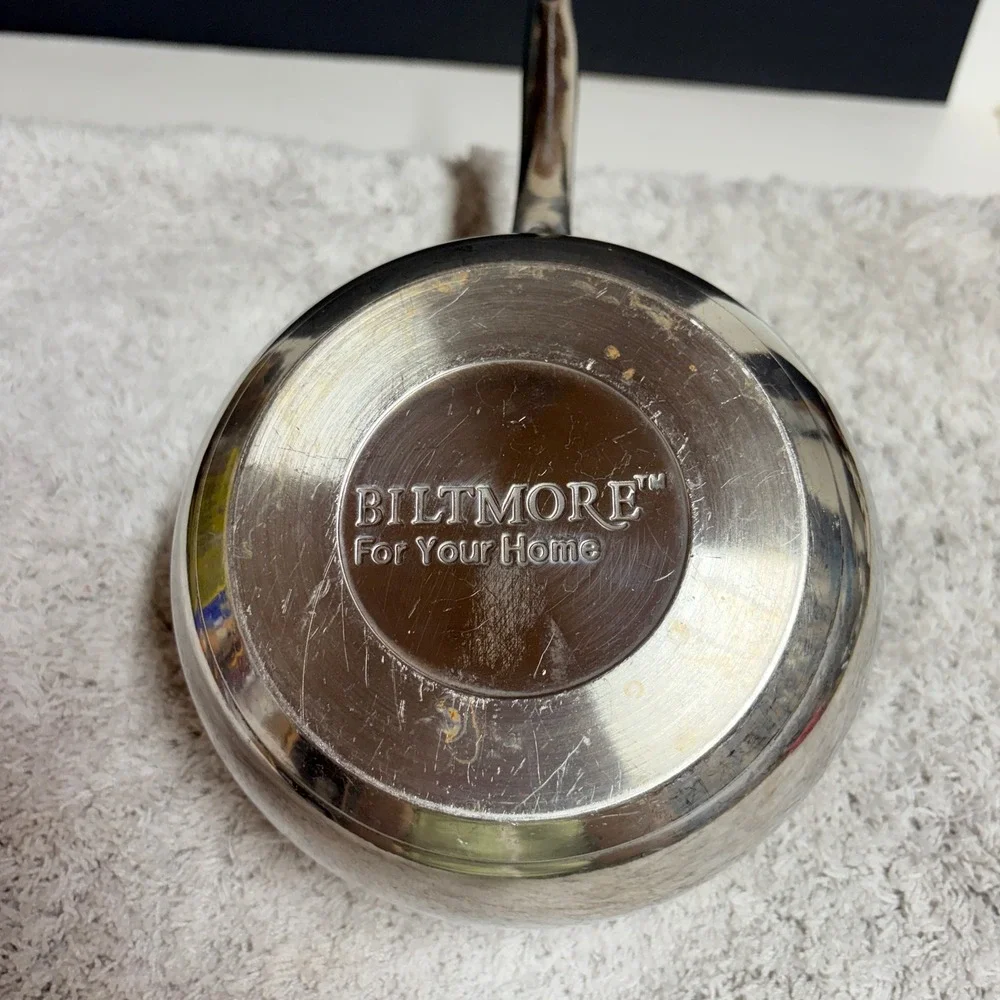 Biltmore For Your Home Stainless Steel 1.5 Qt Saucepan Vented Glass Lid 5.5in
